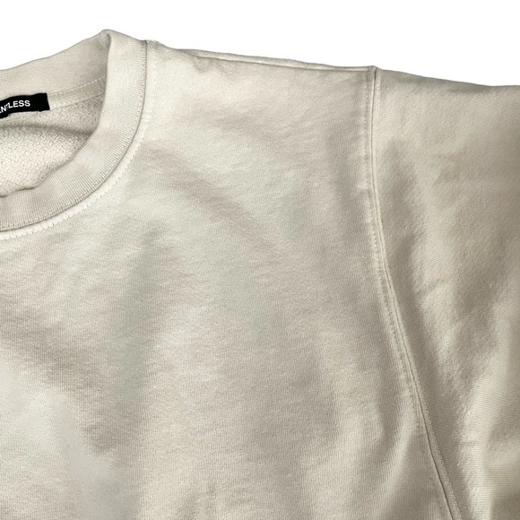 Talentless Dolman Crop Crewneck Pullover Sweatshirt Beige - Picture 10 of 14